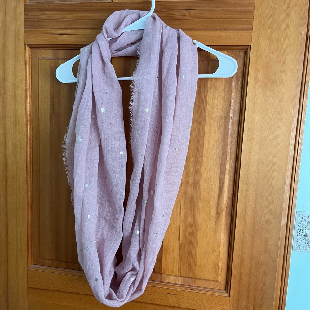 American eagle pink and silver infinity scarf